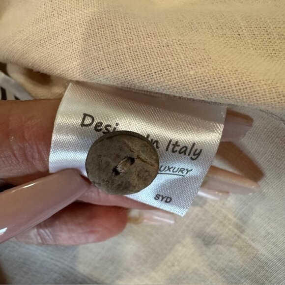 Men’s Beige Button-Down Camp Shirt 3XL Designed in Italy Lightweight Casual Top - Picture 6 of 9